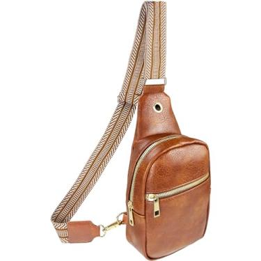 Imagem de Bolsa tiracolo pequena, pochete feminina, pochete com cinto, bolsa transversal, bolsa de peito para mulheres, Marrom