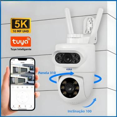 Imagem de Câmera IP PTZ 10MP 5K Para Exterior À Prova d'Água Com Visão Noturna T