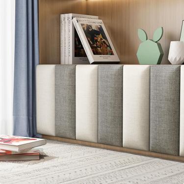 Imagem de Painéis De Parede Acolchoados Estofados Anticolisão 3d Para Painéis De Cabeceira Painel Protetor De Parede Autoadesivo à Prova De Som De 3,2 Cm De Espessura Para Sala De Jogos Dec, C, 150cm