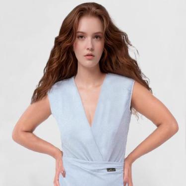 Imagem de Blusa Body Feminino Transpassada Brilho Moda Festa Balada - Catwalk, M