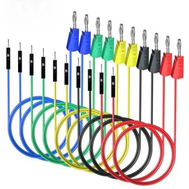 Imagem de 10 Peças De Cabo Jumper De Silicone Dupont Macho Para Plugue Banana Em