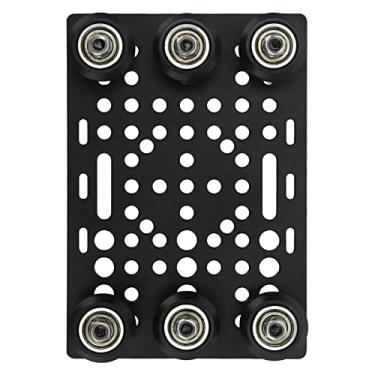 Imagem de Placa de Pórtico de Alumínio, Superfície Anodizada Preta, Ranhuras Dobráveis, 20-80mm, Universal para Fresadoras, Tornos CNC (Polia Preta)