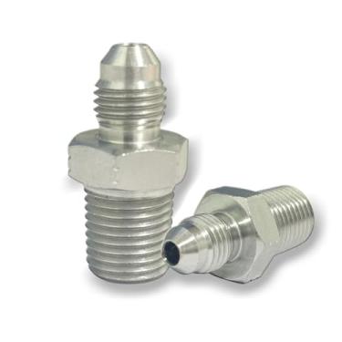 Imagem de 1/10.2 cm JIC Macho x 1/10.2 cm NPT Macho Conexão Hidráulica, Aço Carbono SAE 37°Flare Adaptador de Tubo Encaixe de Tubo Conector de União Reta