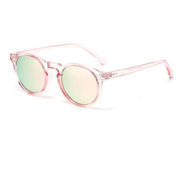 Imagem de Ridering Óculos de sol redondos polarizados para crianças, lindos óculos de sol retrô para crianças, meninas, meninos, festas, praia, sombras de 3 a 9 anos, rosa, tamanho �nico