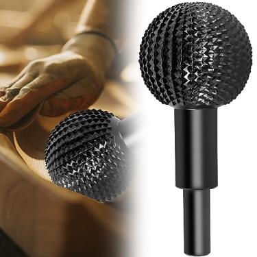 Imagem de UYEXM Rebarba rotativa Sphere, acessório de ferramentas elétricas para entalhar em madeira de aço carbono, cabeça de moagem de goiva rotativa de haste de 10 mm, cortador de bola de gravação de