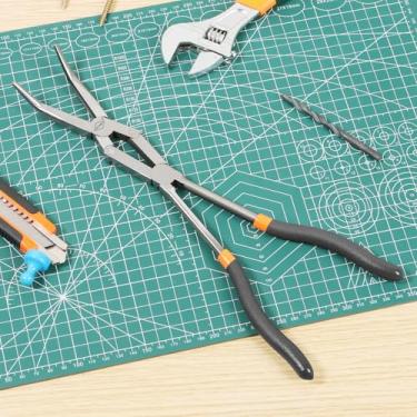 Imagem de DJAPWPX - Alicates de longo alcance com alça confortável, alicate de ponta de agulha de aço de alto carbono, alicate longo de juntas compostas duplas, alicate de nariz dobrado portátil para trabalho