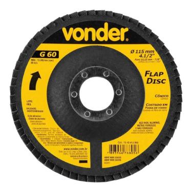 Imagem de Flap Disco Cônico Vonder 4.1/2 Grão 60 - 1243412060