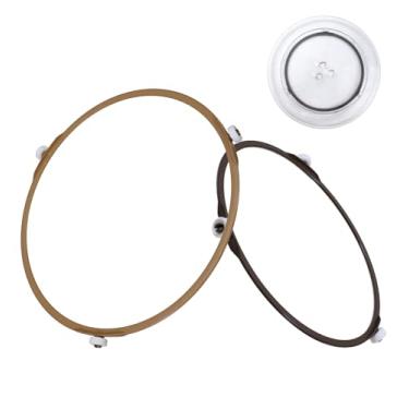 Imagem de Anel de mesa giratória para micro-ondas, acessórios de mesa giratória de micro-ondas de 19,44 e 21,5 cm para placas de vidro de 23 a 30 cm, suporte de placa de bandeja de forno peças de suporte