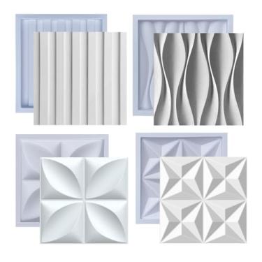 Imagem de KIT Formas Molde pra Gesso 3D e Cimento ABS pra Painel Revestimento de Parede