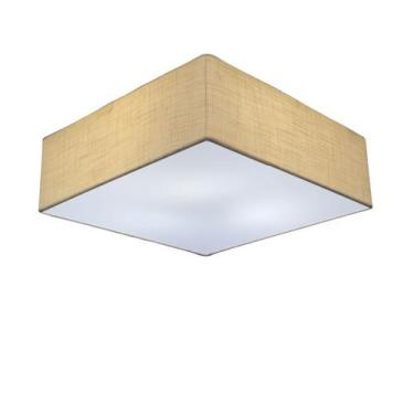 Imagem de Lustre Plafon Sobrepor Quadrado Vivare CQF5015LP Cúpula em Tecido Cor 