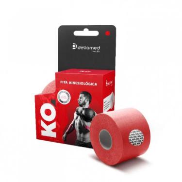 Imagem de Bandagem Elástica Adesiva Kinesiológica Dellamed, Vermelho