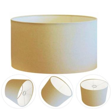 Imagem de Cúpula Abajur Cilíndrica Cp-7023 ø50x21cm Algodão Crú