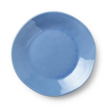 Imagem de Pratos de salada de grés Cloudy Sky de 23 cm – Conjunto de 4 pratos de esmalte marmorizado azul-cinza para saladas, aperitivos, sobremesas e acompanhamentos – Utensílios de mesa elegantes para jantar