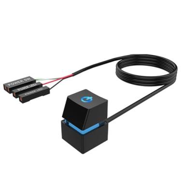 Imagem de Extensão de botão de energia para PC, botão liga/desliga para computador desktop cabo de extensão de comutação de energia