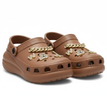 Imagem de Babuche Eva Plataforma Feminina C/Decorativos Sandália (Marrom, BR, Adulto, Faixa Numérico, 39, 40)