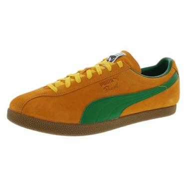 Imagem de PUMA Tênis masculino Brasil com cadarço casual - laranja, Papoula escura/verde/laranja, 42