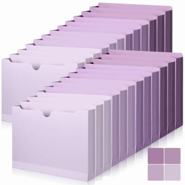 Imagem de AmazingSpark Pacote com 36 pastas expansíveis, pastas de arquivo expansíveis, tamanho carta tamanho A4 para escola, escritório, casa, 29 x 24 cm (roxo gradiente)