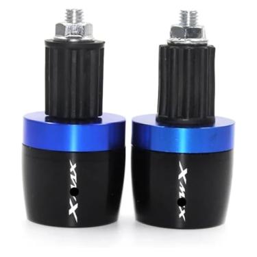 Imagem de Acessórios de motocicleta Alumínio CNC Pegas de Mão Tampa de Extremidade da Barra Compatível com Y&AMAHA Xmax 125 250 300 400 X MAX (B-Azul)