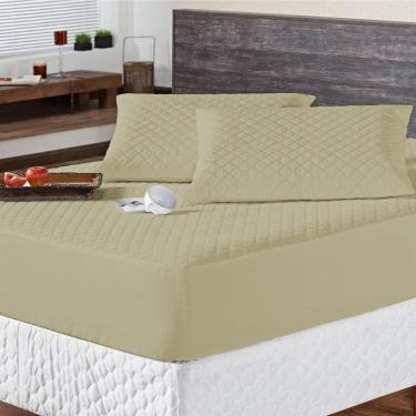 Imagem de Protetor Colchão Max Impermeável Casal 3 Peças - Cáqui