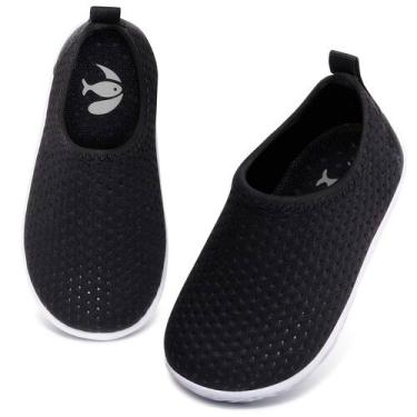 Imagem de Sapatos aquáticos FEETCITY para bebês e meninas, pretos de 2 a 2,5 ano