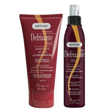 Imagem de Kit Protetor Térmico para Cabelo Spray e Mousse Anti-frizz Defrizante 