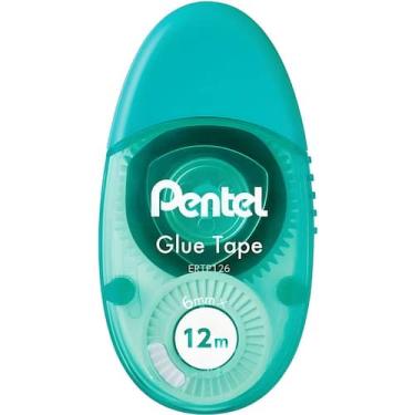 Imagem de Cola Adesiva Em Fita De Colagem Pentel 12m Escolar Tampa, Verde