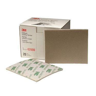 Imagem de 3M Esponja de lixamento Softback 02600, 11,4 x 13,8 cm, pacote com 20, grão microfino, corte rápido