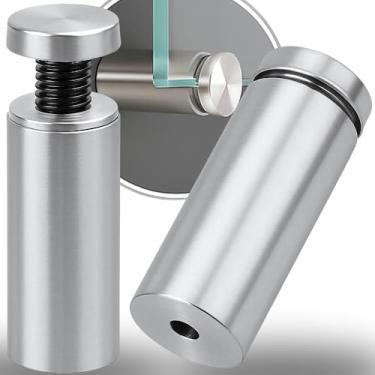 Imagem de Kit 4 Unidades Prolongador 25x100 Inox Suporte Vidro Madeira Painel Polido e Escovado (Escovado)