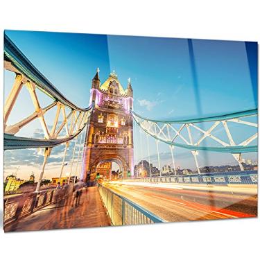 Imagem de Designart Bela vista da ponte da torre Londres Arte de parede de metal, 50 x 30 cm