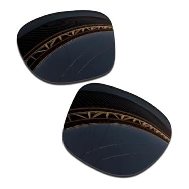 Imagem de LenzProse Lentes de reposição polarizadas de 1,5 mm para óculos de sol Oakley Latch SQ OO9353 52 mm, antiarranhões | Ajuste perfeito, Preto escuro polarizado - 1,5 mm, 52mm