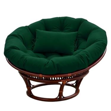 Imagem de BCKNT Almofada de cadeira redonda Papasan espessa com encosto de cabeça, almofada de assento confortável para pendurar e pendurar para pátio de jardim externo e interno (sem assentos)