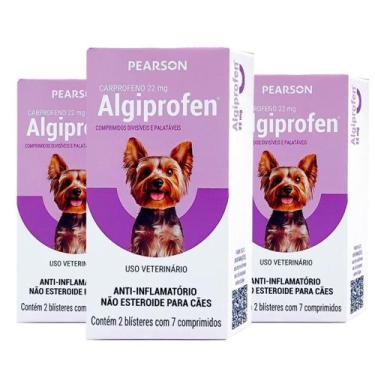 Imagem de 3 Algiprofen Anti-inflamatório 22mg Cães até 5Kg Pearson - 42 Comprimi