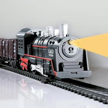 Imagem de Trem De Brinquedo para Criança Menino Menina Com Locomotiva e Vagões e Luzes