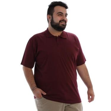 Imagem de Camisa Polo Plus Size Masculina Lisa Básica Vinho - ANISTIA, Vinho, G3