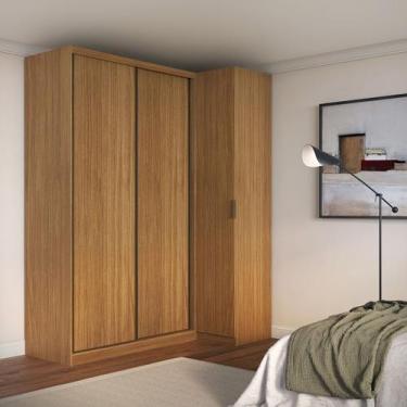 Imagem de Guarda Roupa de Canto Porta de Correr 3 Portas MDF Altezza Clean Belma