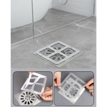 Imagem de Tela Adesiva Protetora Para Ralo 10x10cm Kit 20 Unidades Plástico PE R