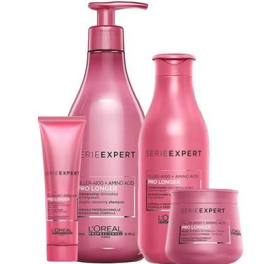 Imagem de Kit Pro Longer Shampoo Condicionador Máscara Leave - L'Oréal - L'Oréal