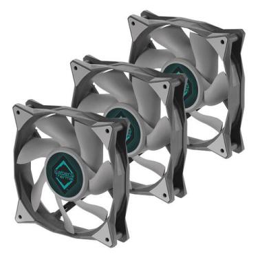 Imagem de Kit com 3x Cooler FAN Iceberg Thermal IceGale 120mm Cinza  ICEGALE12-B