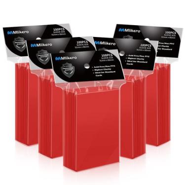 Imagem de Card Sleeves Toploaders 500 unidades para cartas colecionáveis vermelh
