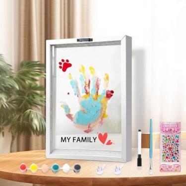 Imagem de Kit de impressão manual familiar XQC DIY Craft Keepsake Frame branco