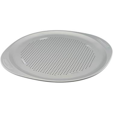 Imagem de Farberware Panela redonda de pizza antiaderente com isolamento, 39,5 cm, cinza claro