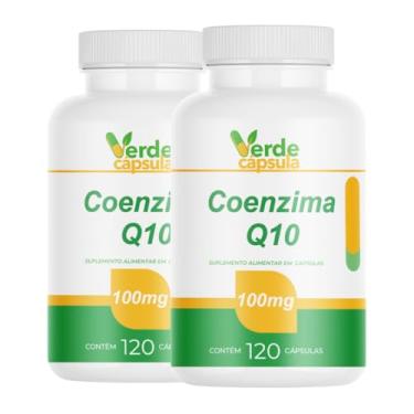 Imagem de Kit 2 Coenzima Q10 100mg 240 Cápsulas - Ubiquinona Pura - Suplemento Alimentar em Cápsulas - Verde Cápsula