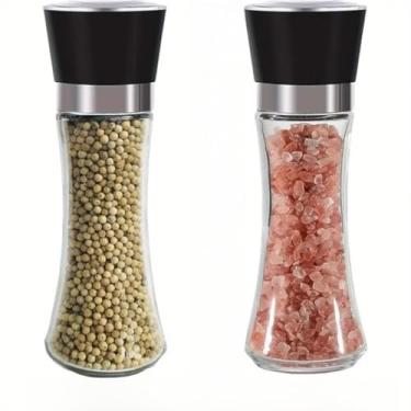 Imagem de Moedor De Tempero 210ML Com Regulador Sal Pimenta Porta Condimentos Especiarias De Vidro 18 * 6cm(3,Moedor 210ML)