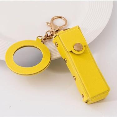 Imagem de Porta-batom portátil de couro PU porta-chaves com mini espelho criativo chaveiro fofo organizador de batom batom viagem estojo de armazenamento de maquiagem para mulheres (estilo 11)