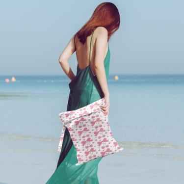 Imagem de Bolsa impermeável e seca para roupa de banho, viagem, roupa de banho, pano sujo, bolsas de maquiagem de ioga para piscina, academia, artigos de higiene, gancho para o carrinho, bolsa reutilizável com