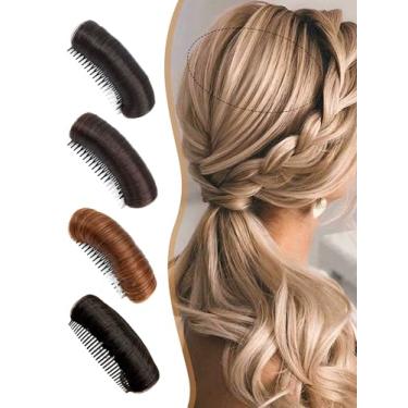 Imagem de Pente modelador de cabelo elegante com coroa de coque – Ferramenta de estilo volumizador para updos, almofadas de cabelo, bases – acessório de cabelo de plástico