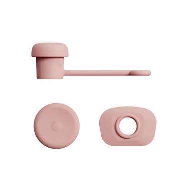 Imagem de 3 peças copo copo à prova de vazamento de silicone tampa de canudo tampa à prova de derramamento conjunto de rolha (rosa)