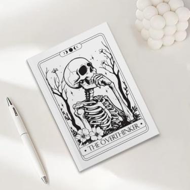 Imagem de Caderno de cartas de tarô The Overthinker, diário de caderno de crânio gótico gótico A5, agenda de 21 x 14,7 cm, agenda de viagem, presentes para amantes góticos - 1