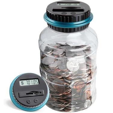 Imagem de Cofrinho grande para todas as moedas dos EUA – Cofrinho digital com contador LCD, capacidade de 1,8 L, cofrinho para adultos