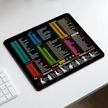 Imagem de Mouse pad rápido Excel e folha de memorando: Mouse pad antiderrapante portátil de 20 cm x 18 cm com teclas de atalho Excel/Word/PPT/Windows: Acessórios de mesa para escritório e casa, aumentar a